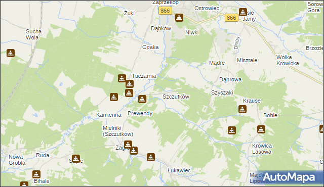 mapa Szczutków, Szczutków na mapie Targeo