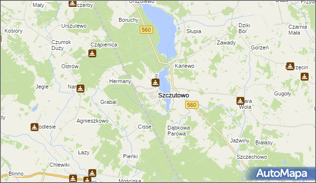 mapa Szczutowo powiat sierpecki, Szczutowo powiat sierpecki na mapie Targeo