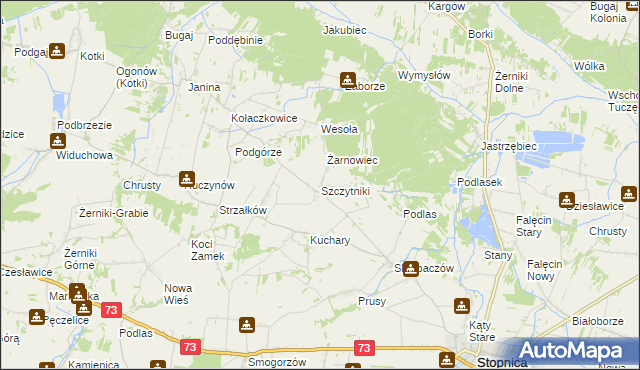 mapa Szczytniki gmina Stopnica, Szczytniki gmina Stopnica na mapie Targeo