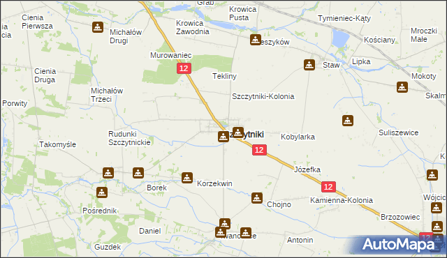 mapa Szczytniki powiat kaliski, Szczytniki powiat kaliski na mapie Targeo