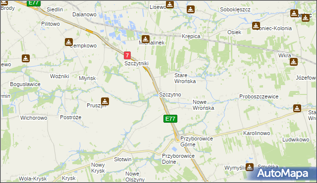 mapa Szczytno gmina Załuski, Szczytno gmina Załuski na mapie Targeo