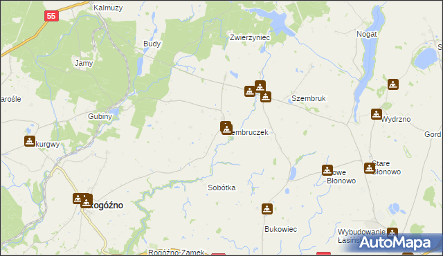 mapa Szembruczek, Szembruczek na mapie Targeo