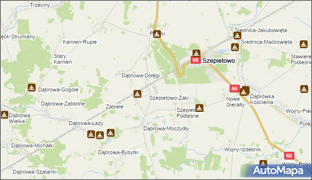 mapa Szepietowo-Janówka, Szepietowo-Janówka na mapie Targeo