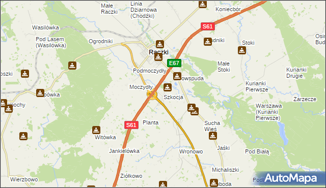 mapa Szkocja gmina Raczki, Szkocja gmina Raczki na mapie Targeo