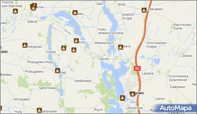 mapa Szkółki, Szkółki na mapie Targeo