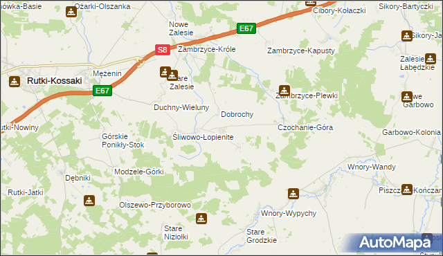 mapa Szlasy-Mieszki, Szlasy-Mieszki na mapie Targeo