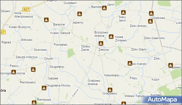 mapa Szlasy-Umiemy, Szlasy-Umiemy na mapie Targeo