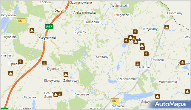 mapa Szołtany, Szołtany na mapie Targeo