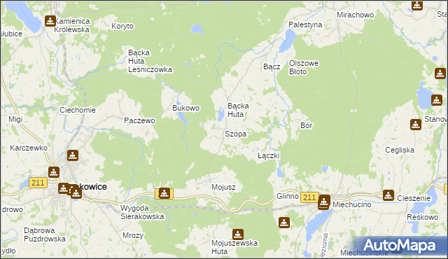 mapa Szopa, Szopa na mapie Targeo
