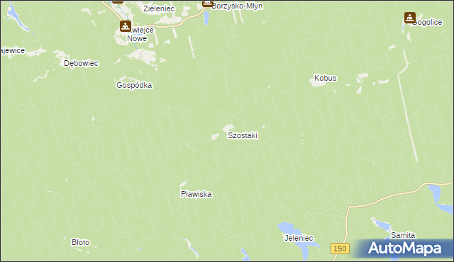 mapa Szostaki gmina Wronki, Szostaki gmina Wronki na mapie Targeo