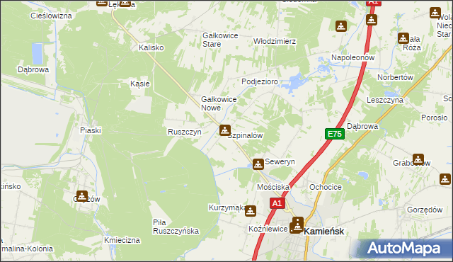 mapa Szpinalów, Szpinalów na mapie Targeo