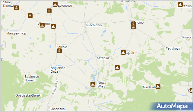 mapa Szronka, Szronka na mapie Targeo