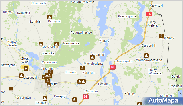 mapa Sztabinki, Sztabinki na mapie Targeo