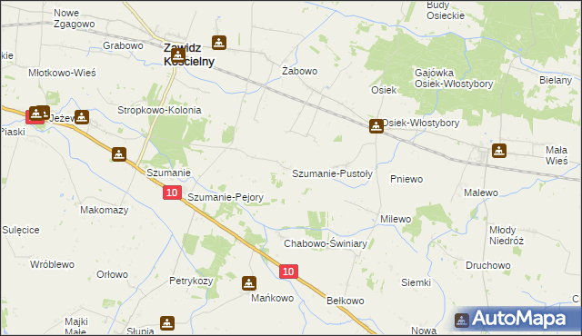 mapa Szumanie-Pustoły, Szumanie-Pustoły na mapie Targeo