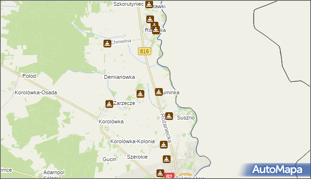 mapa Szuminka, Szuminka na mapie Targeo