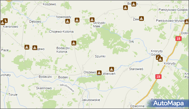 mapa Szumki, Szumki na mapie Targeo