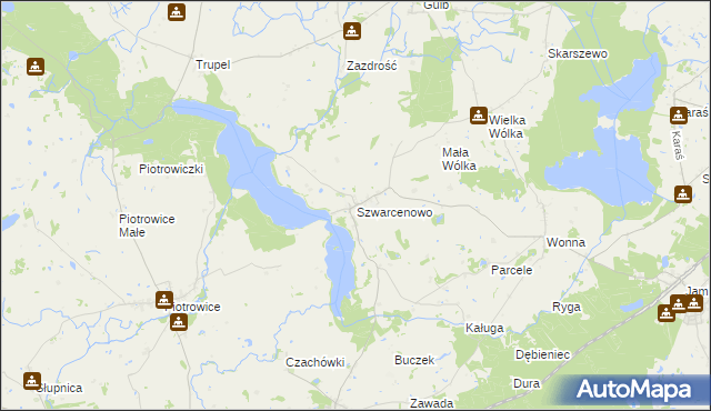 mapa Szwarcenowo, Szwarcenowo na mapie Targeo