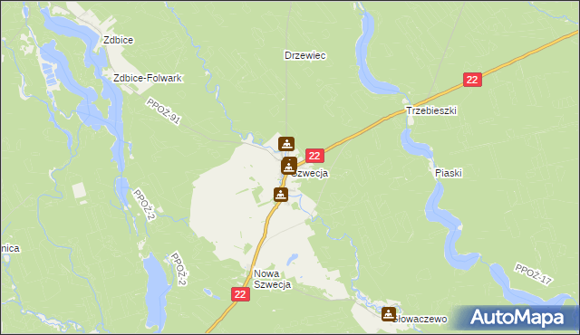 mapa Szwecja, Szwecja na mapie Targeo