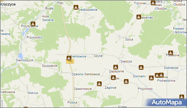 mapa Szyce gmina Pilica, Szyce gmina Pilica na mapie Targeo