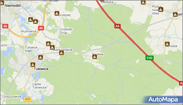 mapa Szydłów gmina Tułowice, Szydłów gmina Tułowice na mapie Targeo