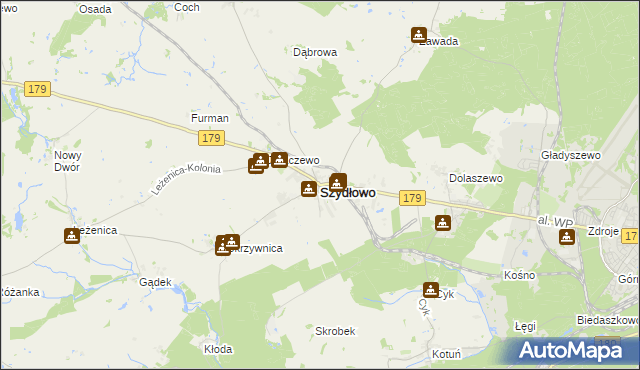 mapa Szydłowo powiat pilski, Szydłowo powiat pilski na mapie Targeo