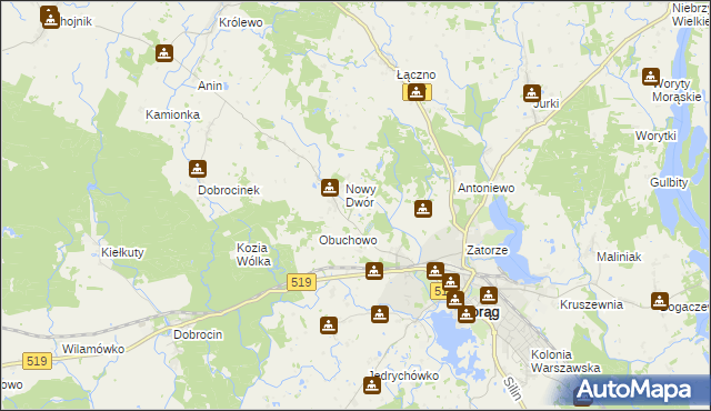 mapa Szymanowo gmina Morąg, Szymanowo gmina Morąg na mapie Targeo