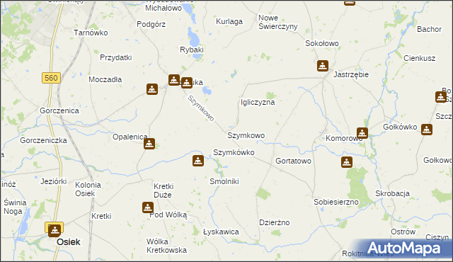 mapa Szymkowo, Szymkowo na mapie Targeo