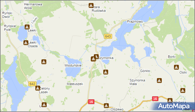 mapa Szymonka, Szymonka na mapie Targeo