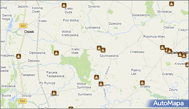 mapa Szynkowizna, Szynkowizna na mapie Targeo