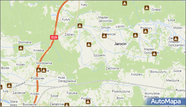 mapa Szyperki, Szyperki na mapie Targeo