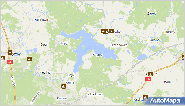 mapa Szypry, Szypry na mapie Targeo