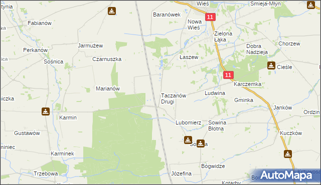 mapa Taczanów Drugi, Taczanów Drugi na mapie Targeo