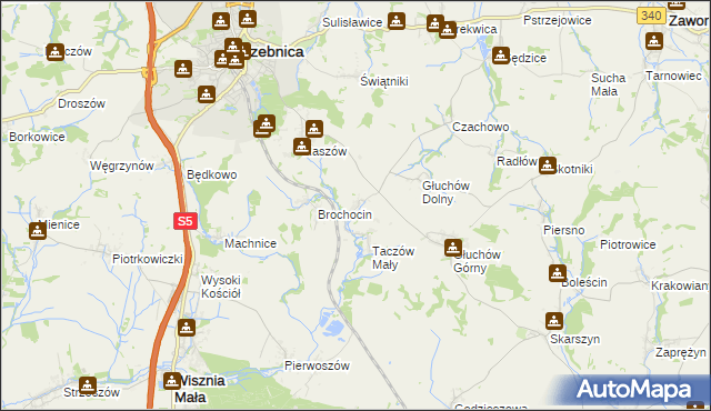 mapa Taczów Wielki, Taczów Wielki na mapie Targeo