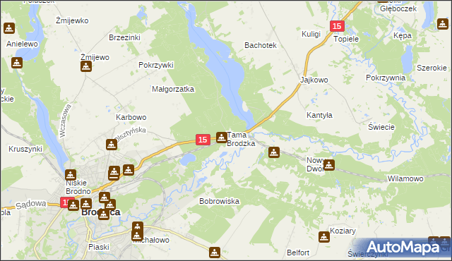 mapa Tama Brodzka, Tama Brodzka na mapie Targeo