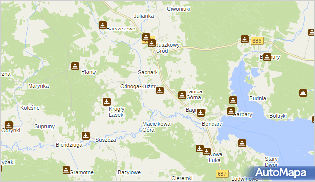 mapa Tanica Dolna, Tanica Dolna na mapie Targeo