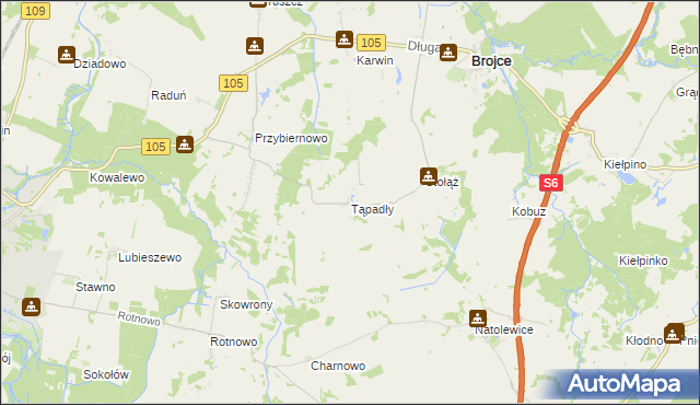 mapa Tąpadły, Tąpadły na mapie Targeo