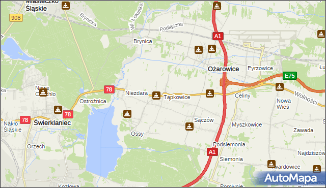 mapa Tąpkowice, Tąpkowice na mapie Targeo