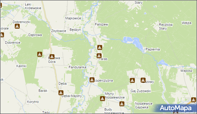 mapa Taras, Taras na mapie Targeo