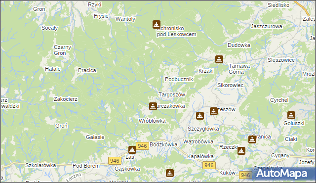 mapa Targoszów, Targoszów na mapie Targeo