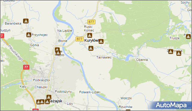 mapa Tarnawiec, Tarnawiec na mapie Targeo