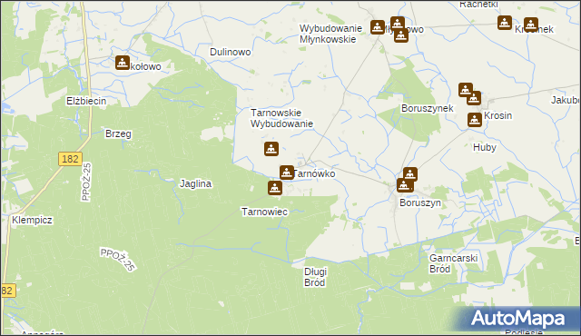 mapa Tarnówko gmina Połajewo, Tarnówko gmina Połajewo na mapie Targeo