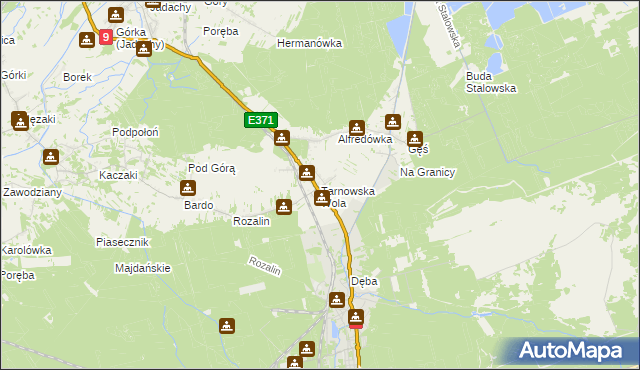 mapa Tarnowska Wola gmina Nowa Dęba, Tarnowska Wola gmina Nowa Dęba na mapie Targeo