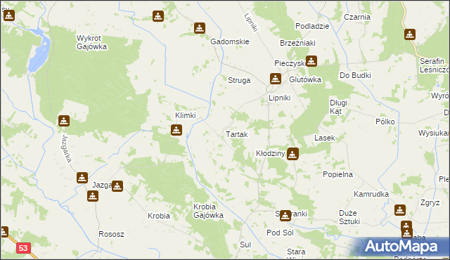 mapa Tartak gmina Łyse, Tartak gmina Łyse na mapie Targeo