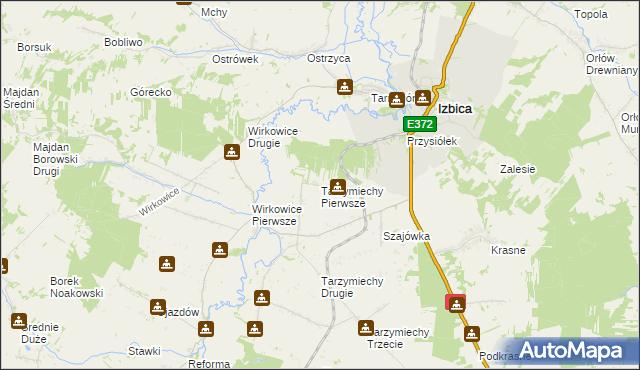 mapa Tarzymiechy Pierwsze, Tarzymiechy Pierwsze na mapie Targeo