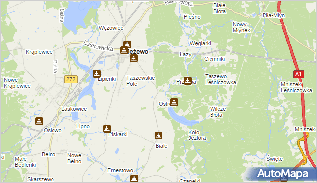 mapa Taszewko, Taszewko na mapie Targeo