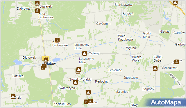 mapa Tążewy, Tążewy na mapie Targeo