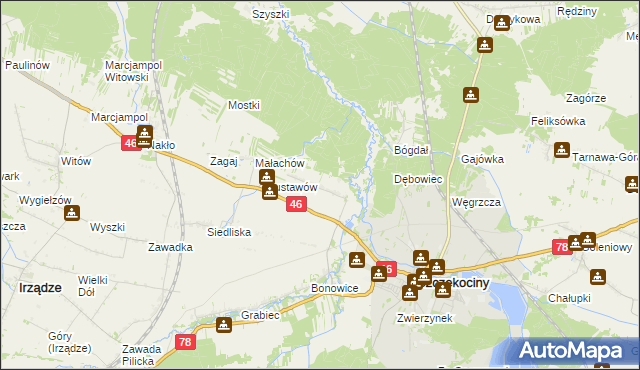 mapa Tęgobórz, Tęgobórz na mapie Targeo