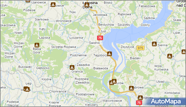 mapa Tęgoborze, Tęgoborze na mapie Targeo