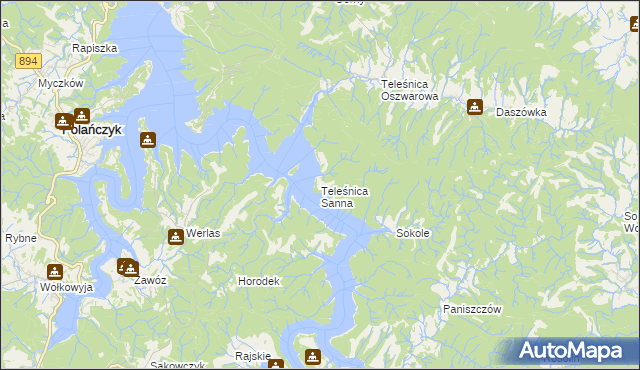 mapa Teleśnica Sanna, Teleśnica Sanna na mapie Targeo