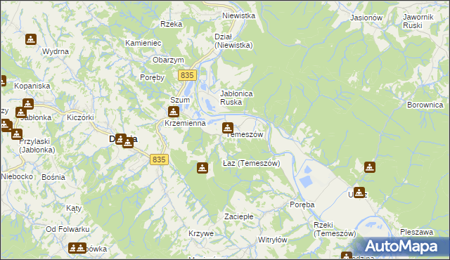 mapa Temeszów, Temeszów na mapie Targeo